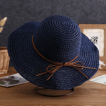Stylish Wide Brim Sun Hat With Braided Straw Design