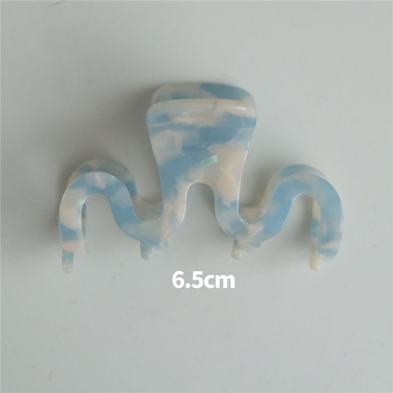 Blue White Acetate Hair Claw Clip