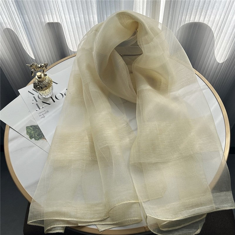 Fashion Plaid Scarf With Gold Trim