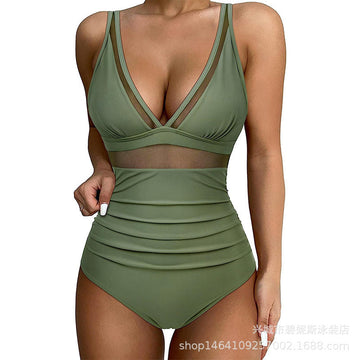 Women's High Waist One Piece Swimsuit Sexy Hollow Out
