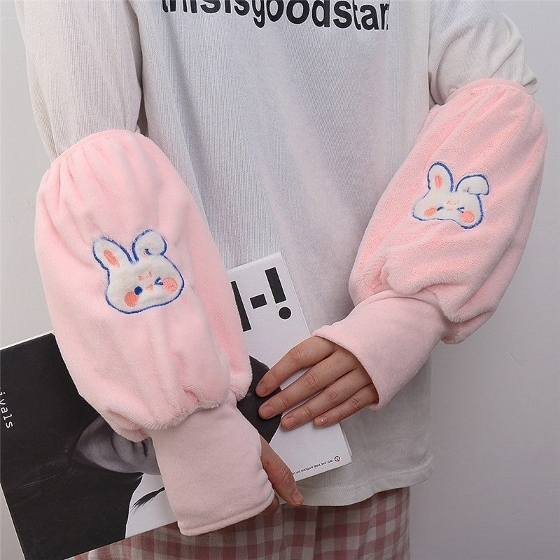 Cartoon Embroidered Warm Arm Sleeves