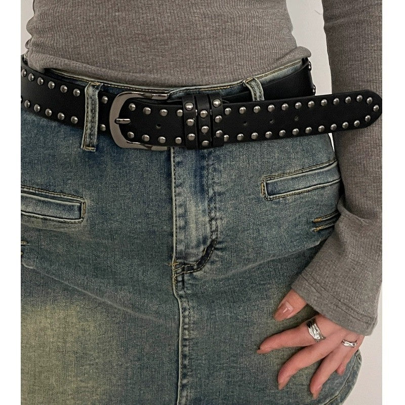 Fashion Studded Wide Belt