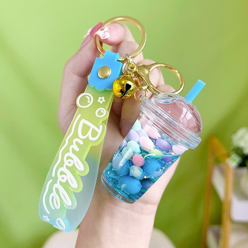 Acrylic Bubble Milk Tea Cup Keychain Charm