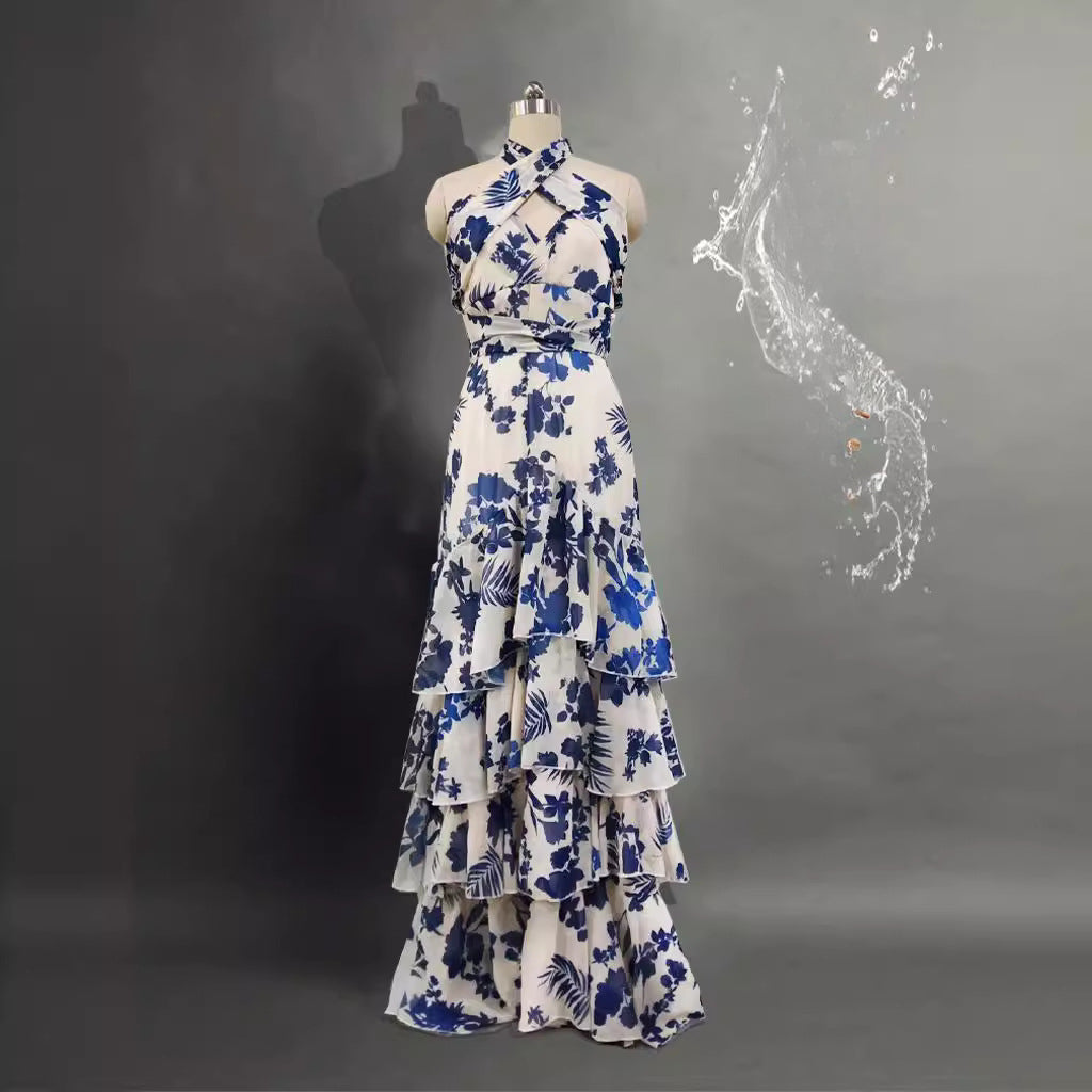 Designed Bohemian Summer Vacation Print Dress