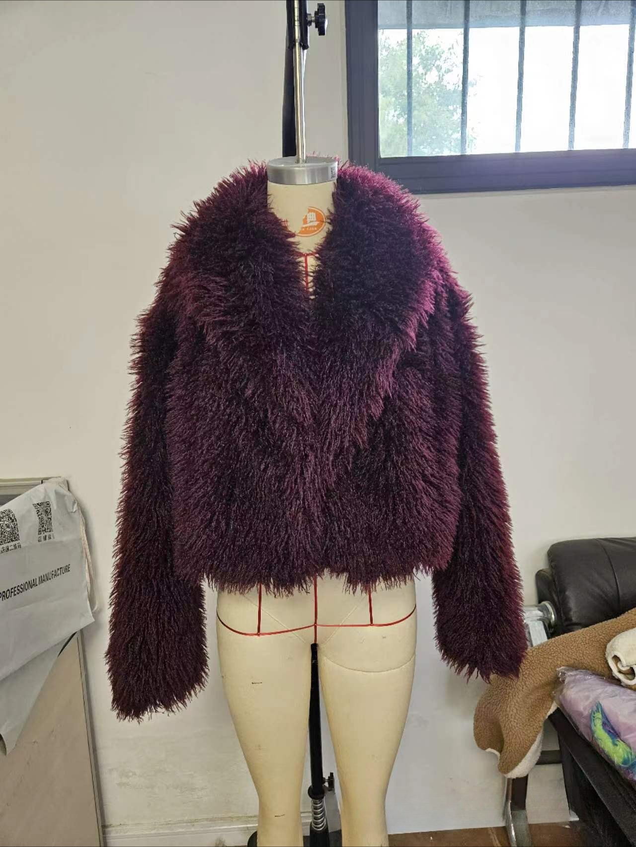 Stylish Short Eco-Friendly Faux Fur Jacket
