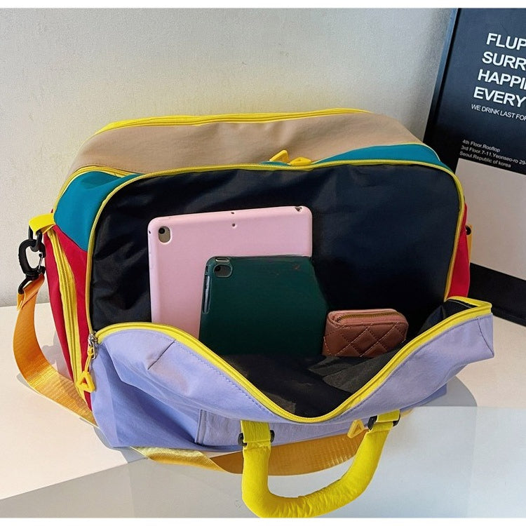 Oxford Color-Block Travel Tote