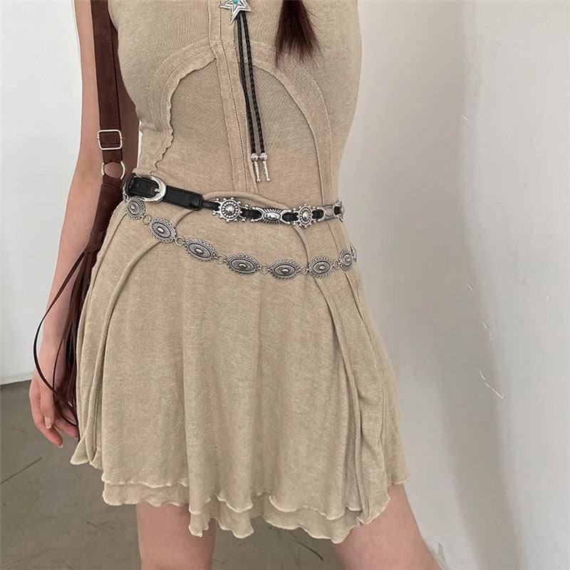 Vintage PU Metal Buckle Belt