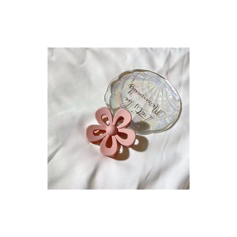 Flower Hollow Solid Color Claw Clip