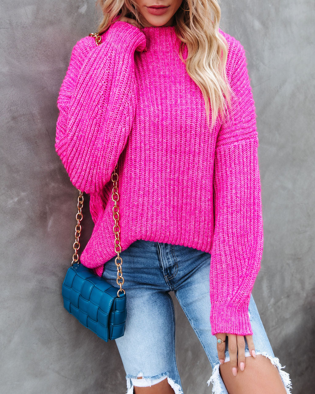 Fields Of Fall Cotton Blend Sweater - Pink