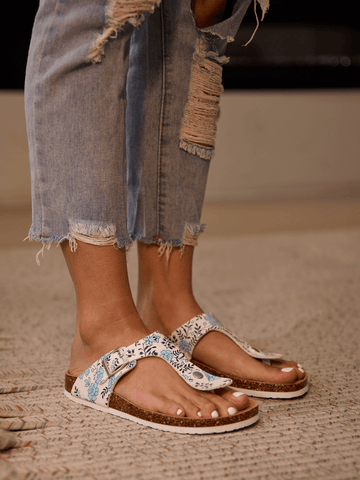 T-Strap Footbed Sandal - Floral