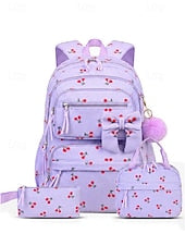Girl's Corduroy Backpack Set, 3 Piece Cute School Backpack with Large Capacity Multi Compartments, Laptop Sleeve, Adjustable Straps, Luggage Strap, Travel College Bag for Girls, Available in Multiple
