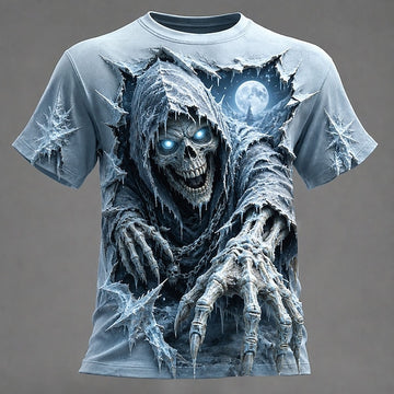 Halloween Men's Skull T Shirt Short Sleeve