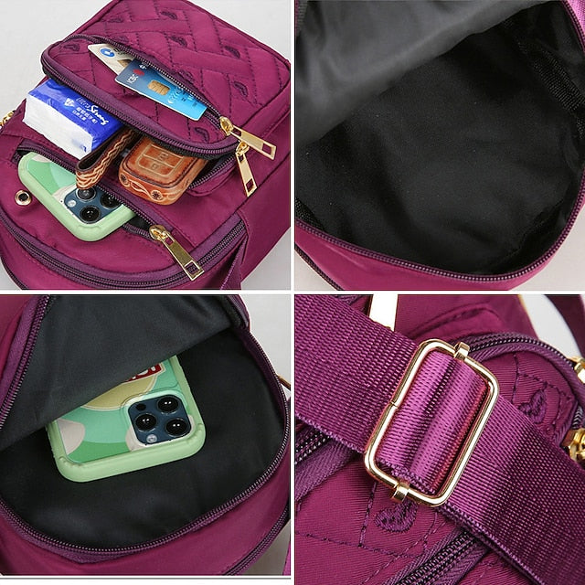 Women's Quilted Nylon Crossbody Bag – Lightweight Waterproof Shoulder Purse with Multi-Pocket Design for Travel & Daily Use