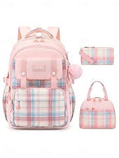 Girls Plaid Backpack for School