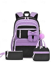 Girl's Corduroy Backpack Set, 3 Piece Cute School Backpack with Large Capacity Multi Compartments, Laptop Sleeve, Adjustable Straps, Luggage Strap, Travel College Bag for Girls, Available in Multiple