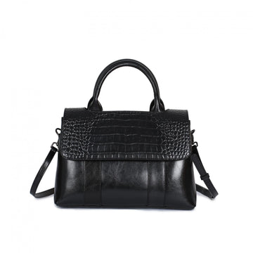 Women's Crossbody Shoulder Bag - Crocodile Pattern Sandwich Zipper Bag
