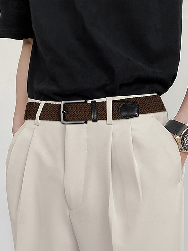 Men's Elastic Woven Braided Belt
