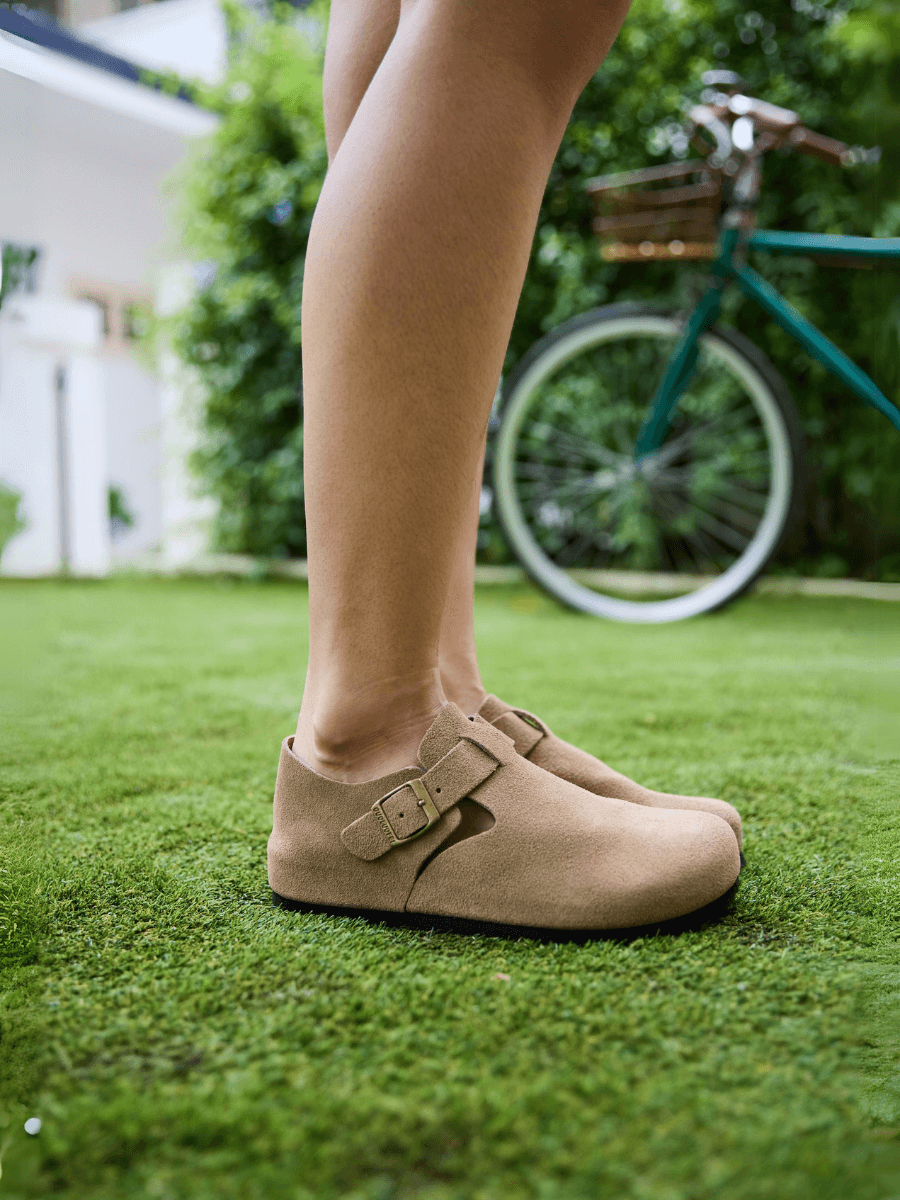 Seashore Suede Clog Loafer - Khaki