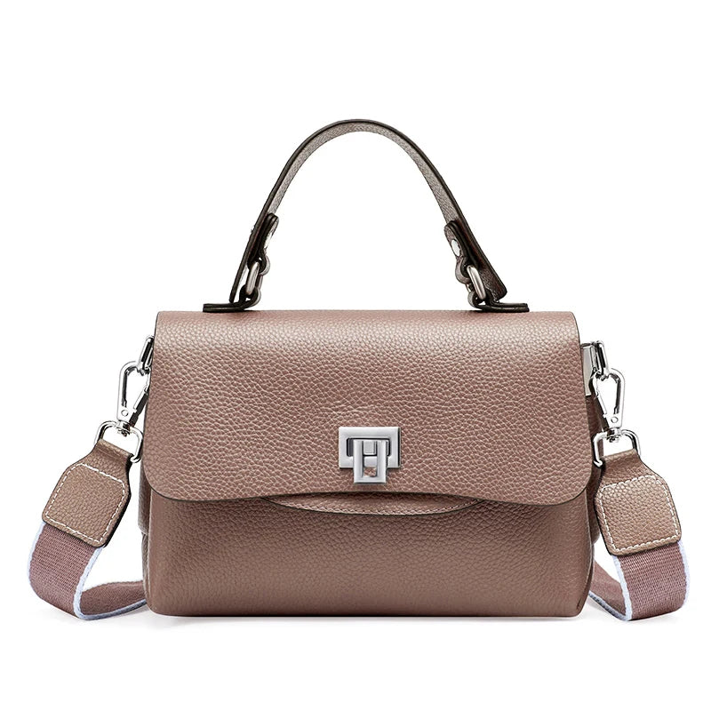 Women's Genuine Leather Crossbody Handbag – Luxury Top-Handle Purse