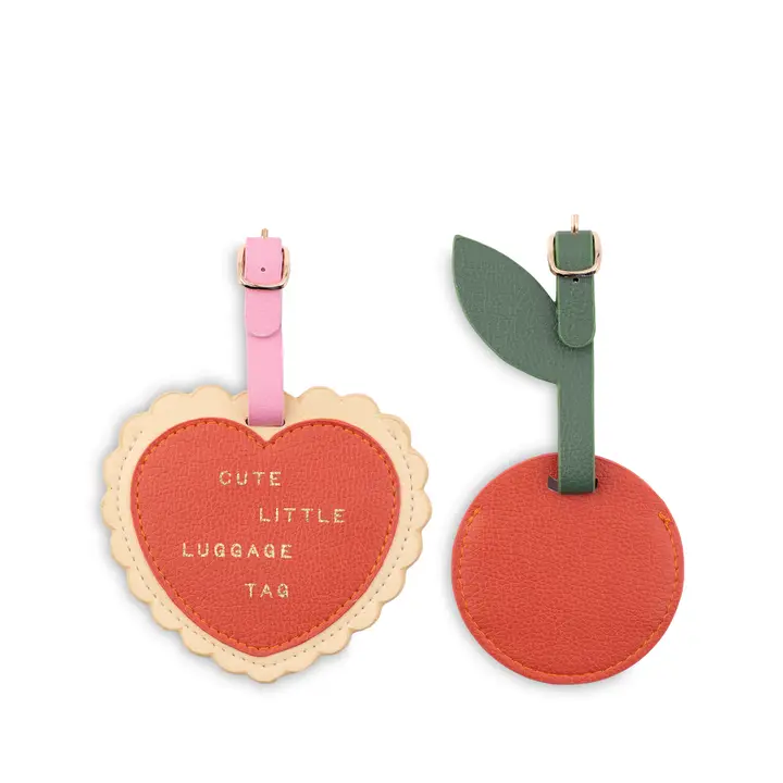 Luggage Tag Set, Heart and Cherry