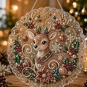 Halloween DIY Black Cat Moon Diamond Art Hanging Ornament Kit