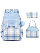 Girls Plaid Backpack for School