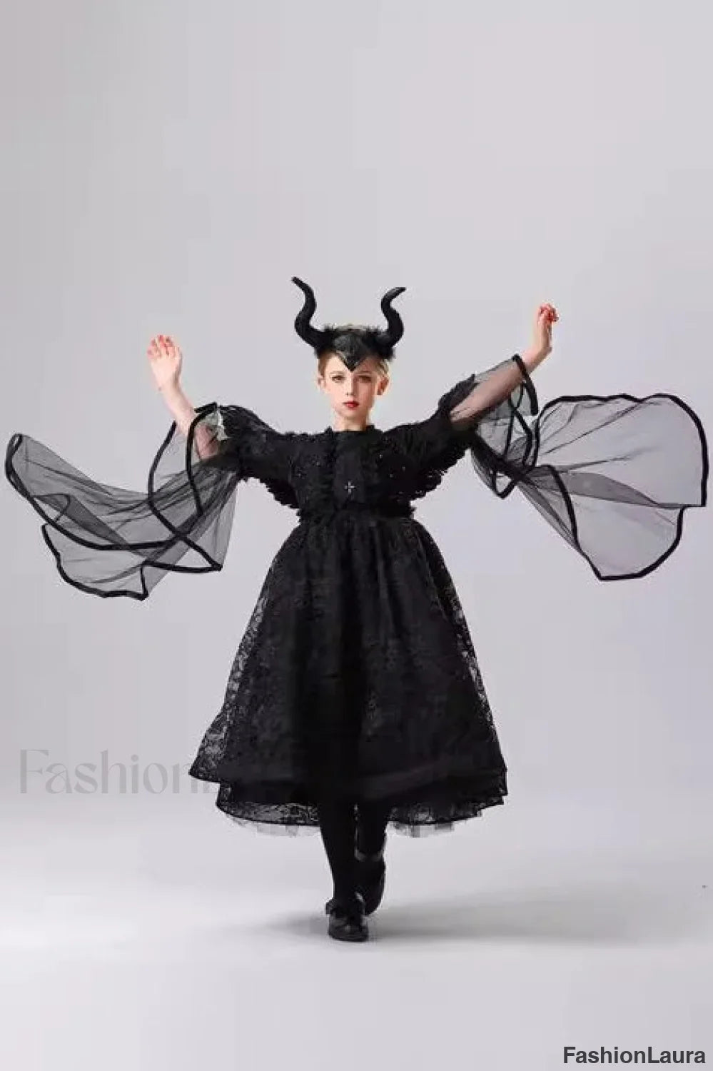 Maleficent Style Kid Halloween Costume