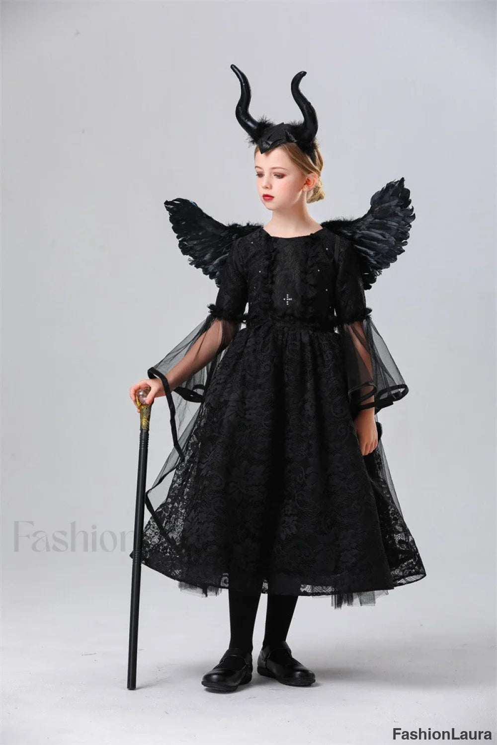 Maleficent Style Kid Halloween Costume