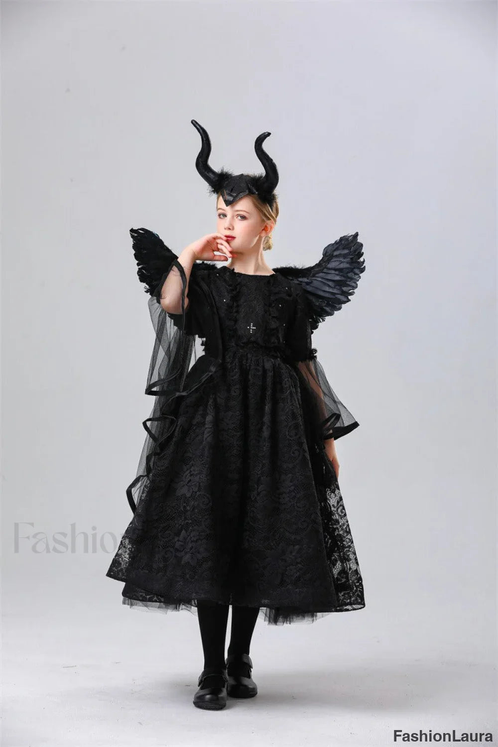 Maleficent Style Kid Halloween Costume