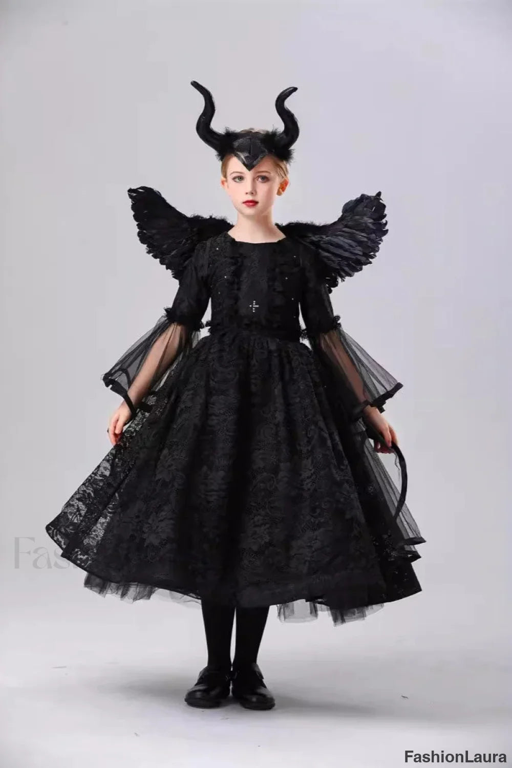 Maleficent Style Kid Halloween Costume