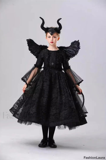Maleficent Style Kid Halloween Costume