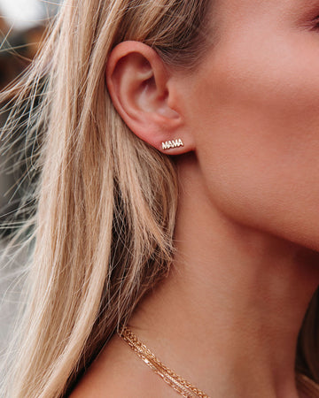 Mama Gold Stud Earrings