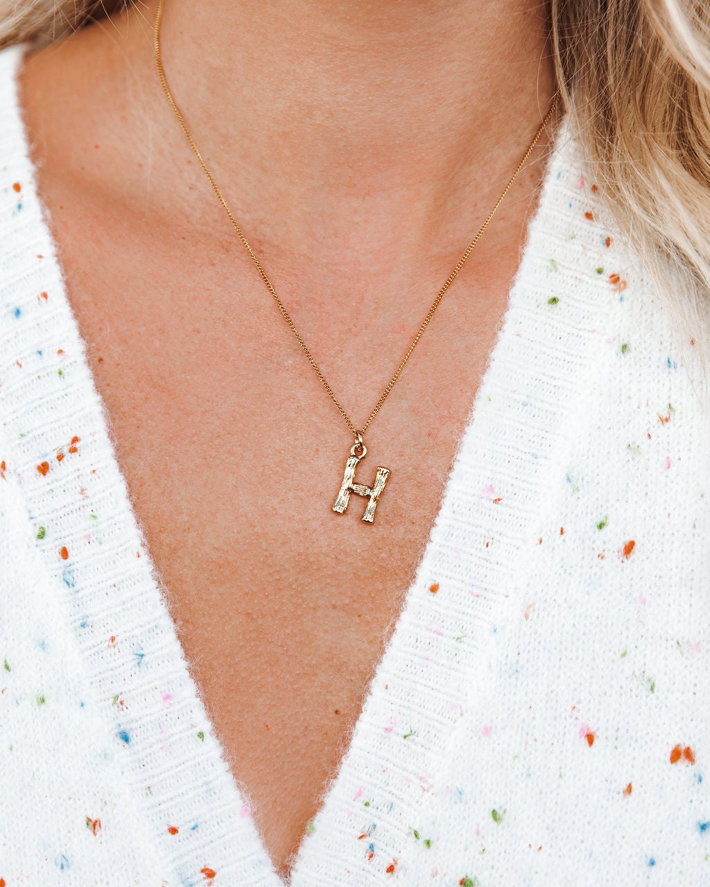 Marrin Costello - Bamboo Initial Pendant Necklace