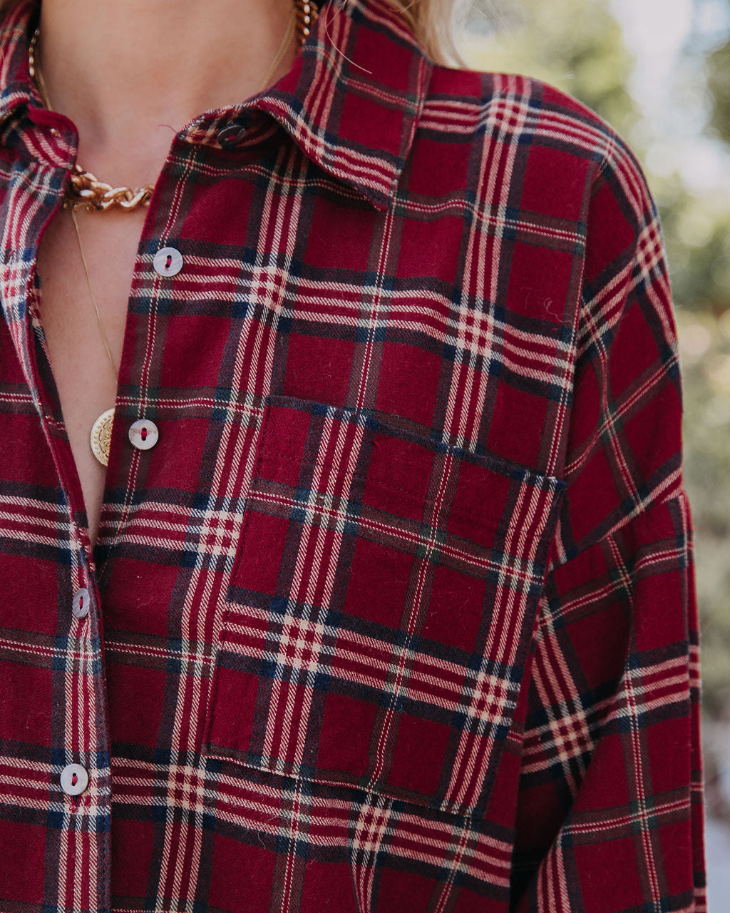 Marshall Cotton Plaid Button Down Top