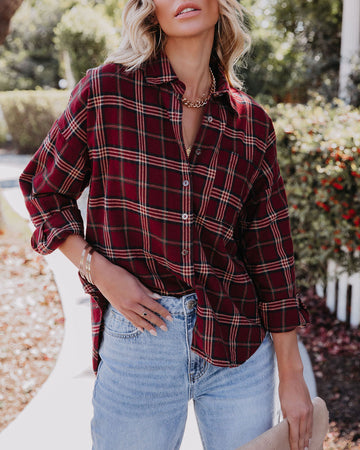 Marshall Cotton Plaid Button Down Top
