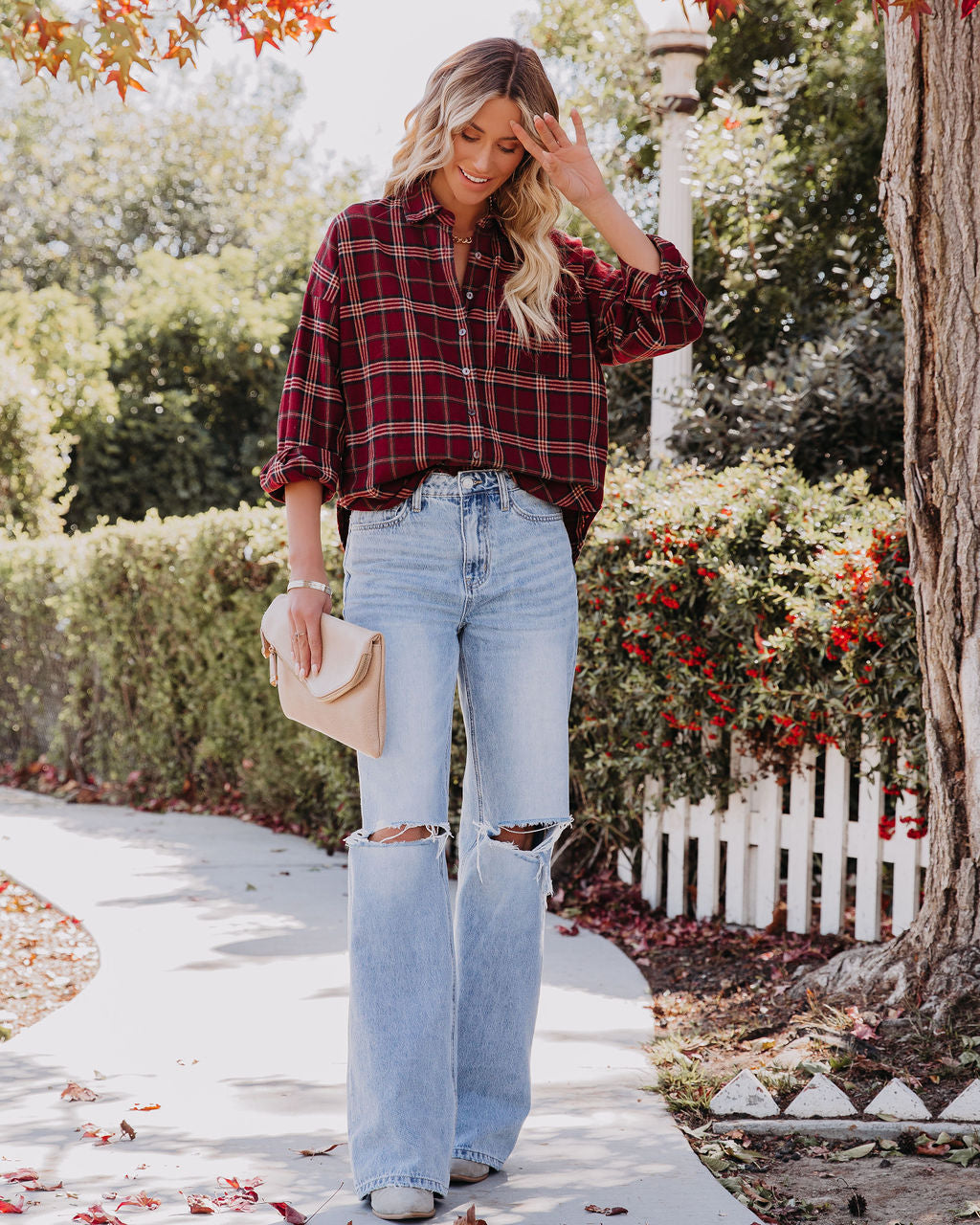 Marshall Cotton Plaid Button Down Top