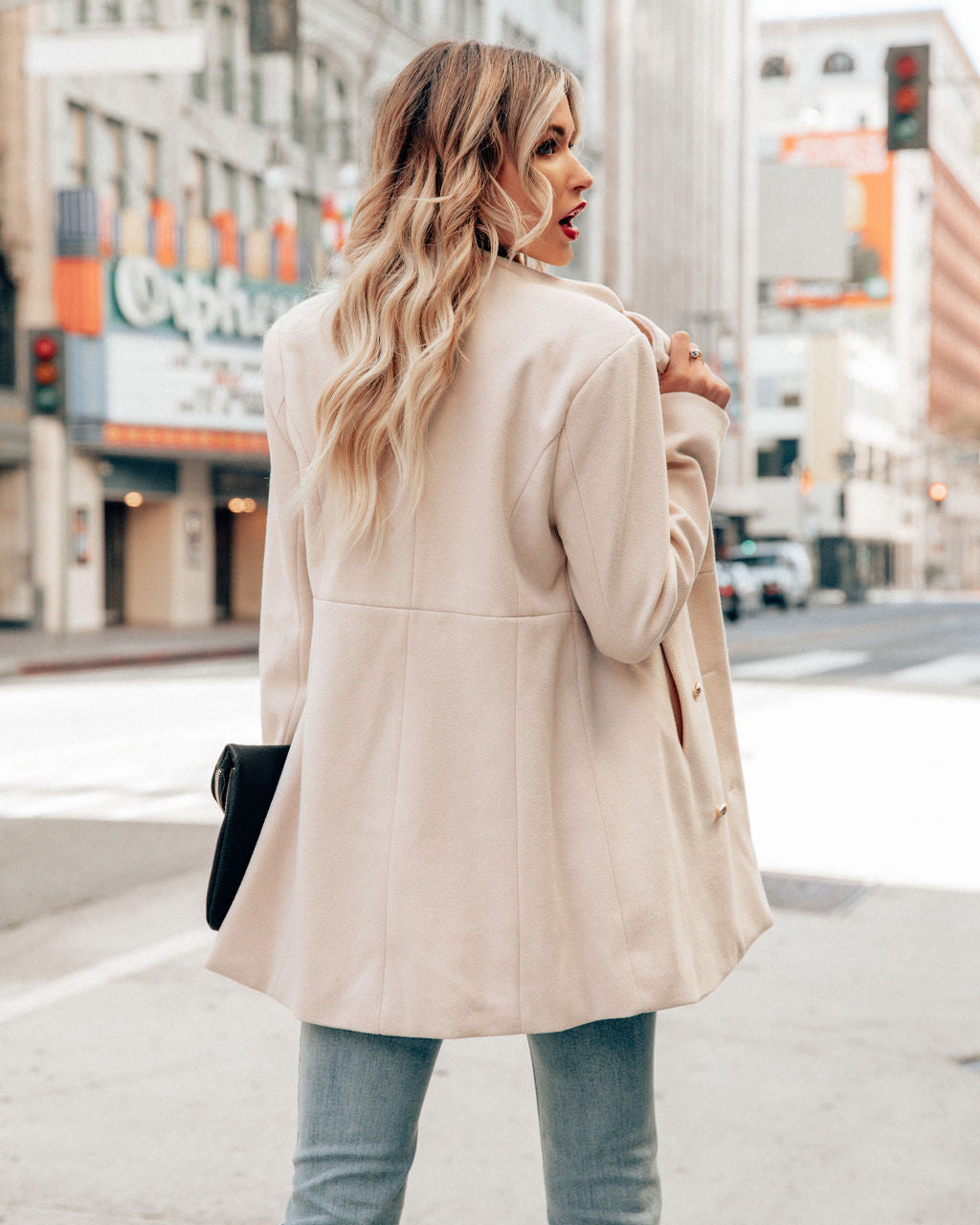 Meghan Pocketed Peacoat - Ecru