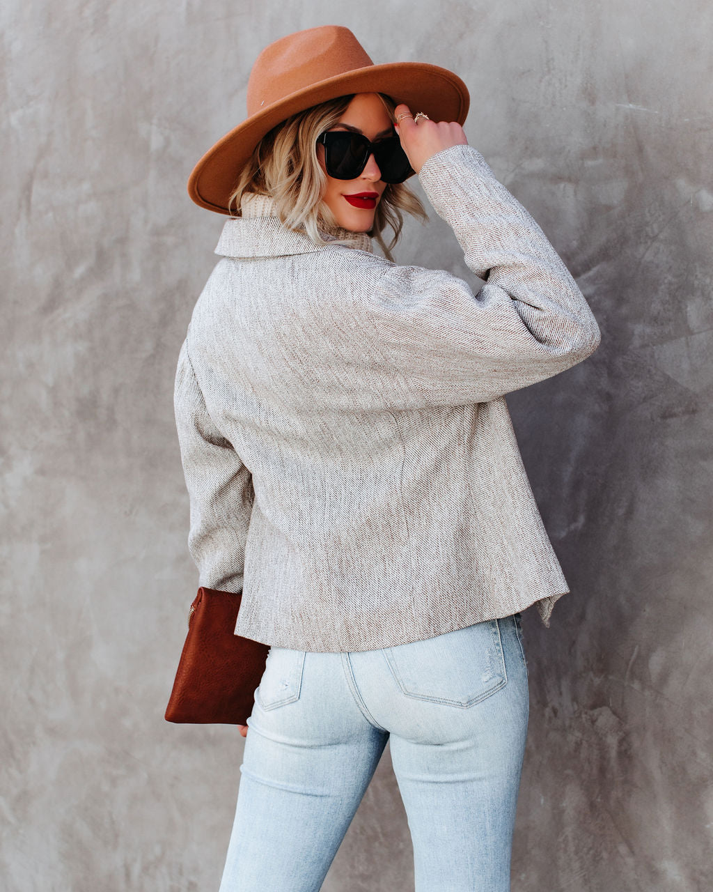 Metropolitan Woven Blazer - Taupe