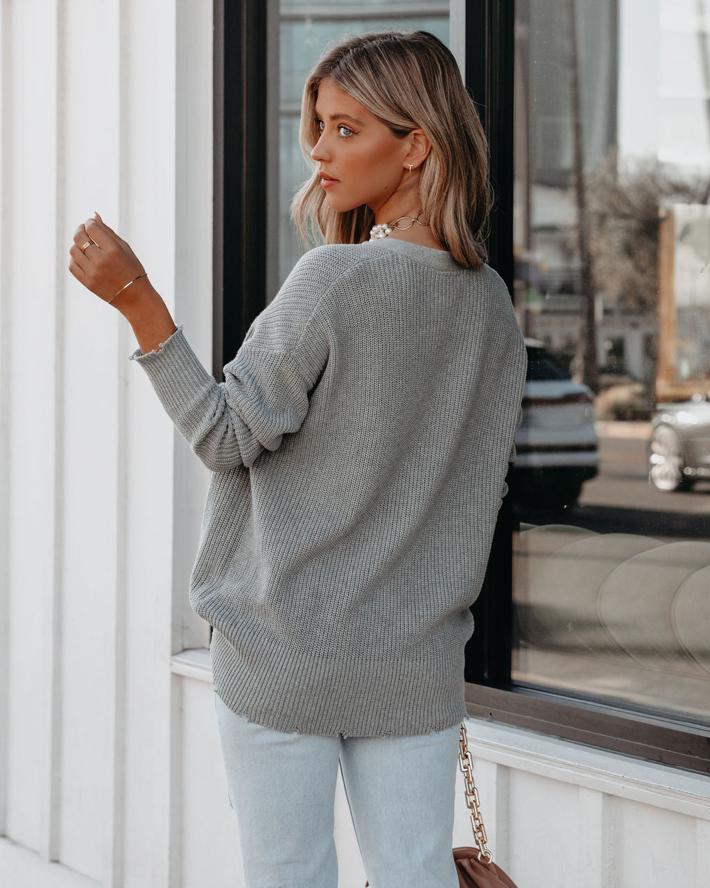 Mindy Cotton Pocketed Button Front Cardigan - Heather Grey