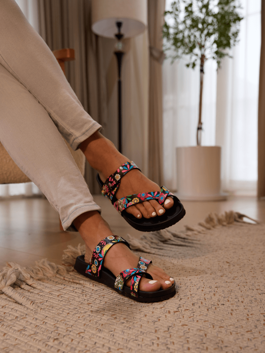 Thong Toe Cushioned Footbed Sandal - Multi