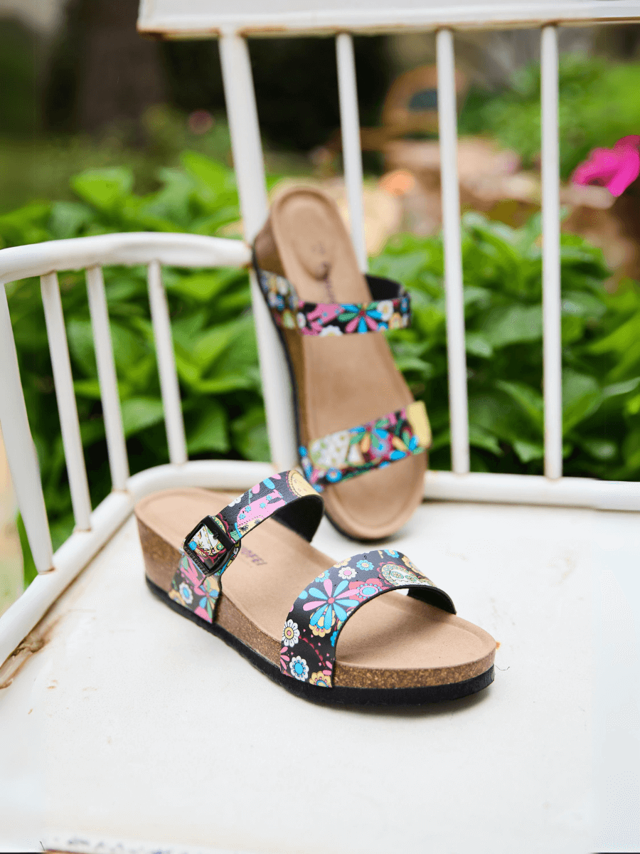 Stark Strap Footbed Wedges - Multi