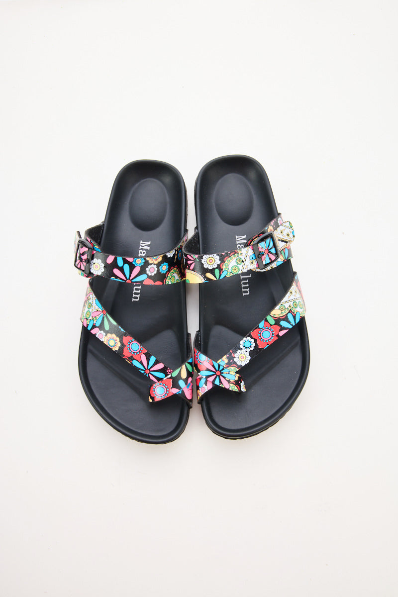 Thong Toe Cushioned Footbed Sandal - Multi