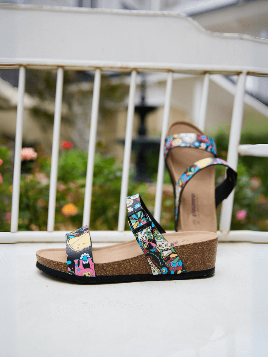 Stark Strap Footbed Wedges - Multi