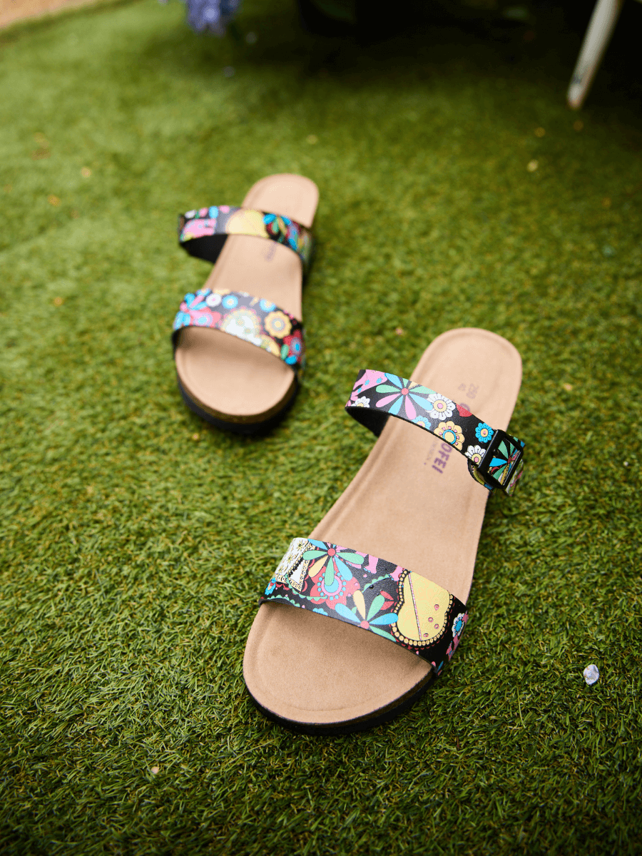 Stark Strap Footbed Wedges - Multi