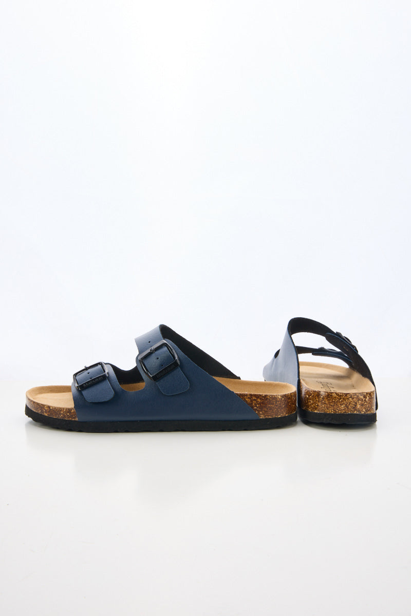 Signature Double Strap Footbed Sandal - Navy