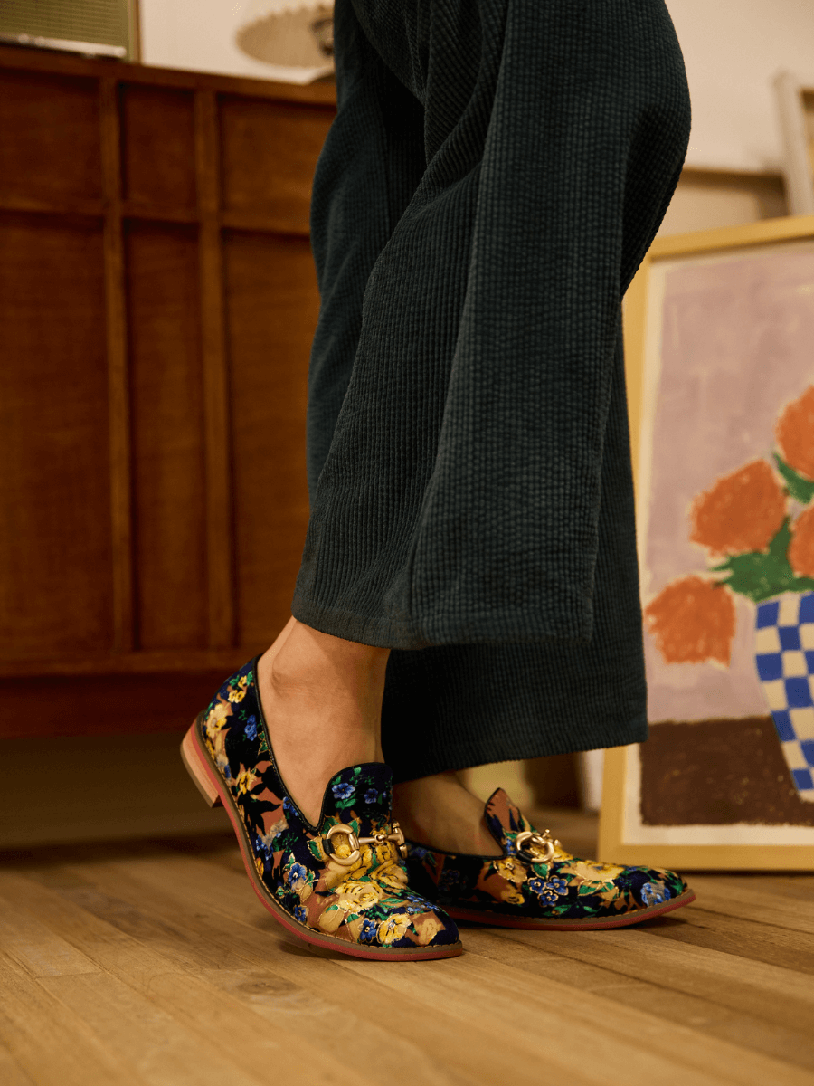 Essie Floral Printed Suede Loafer