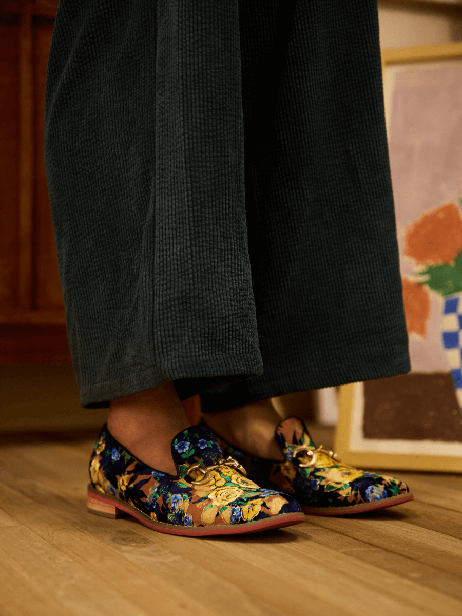 Essie Floral Printed Suede Loafer