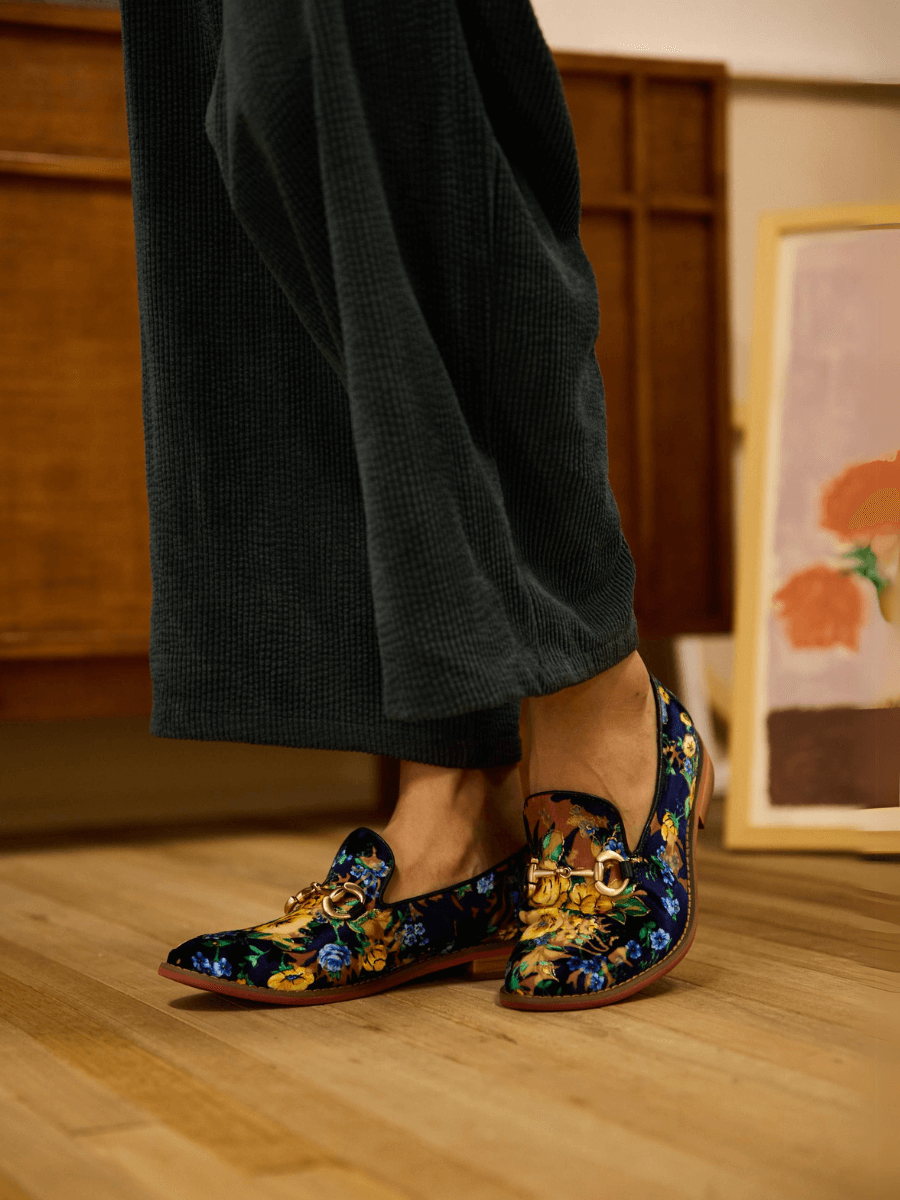 Essie Floral Printed Suede Loafer