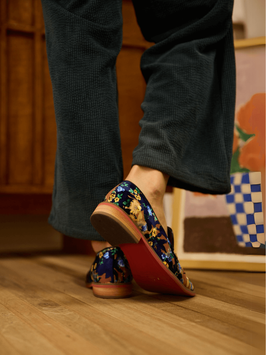Essie Floral Printed Suede Loafer