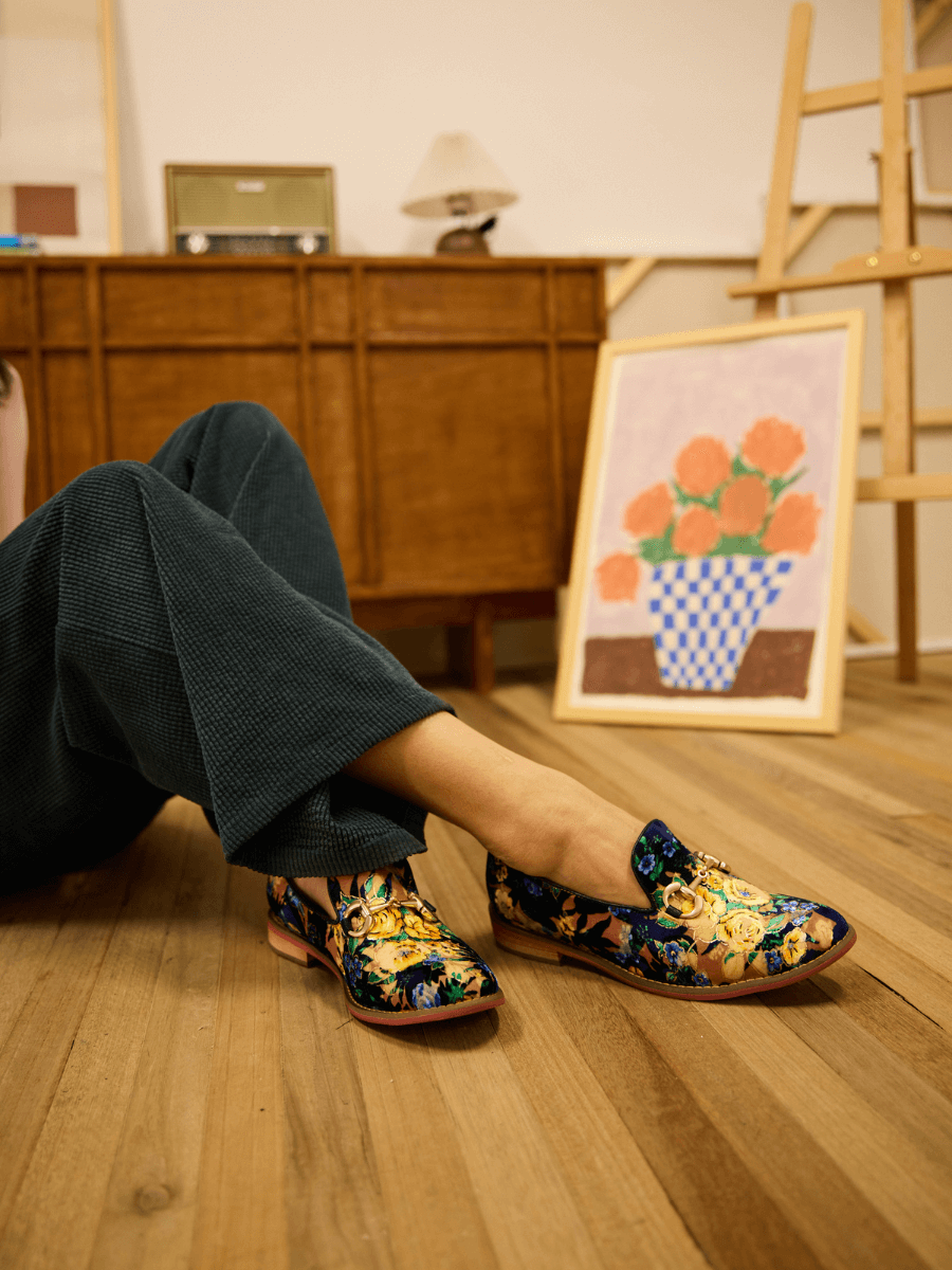 Essie Floral Printed Suede Loafer